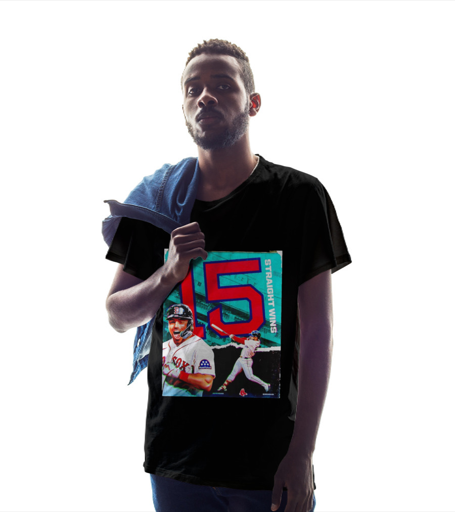 Boston Red Sox 15 Straight Wins Moose Mutual Collaboration T-Shirt