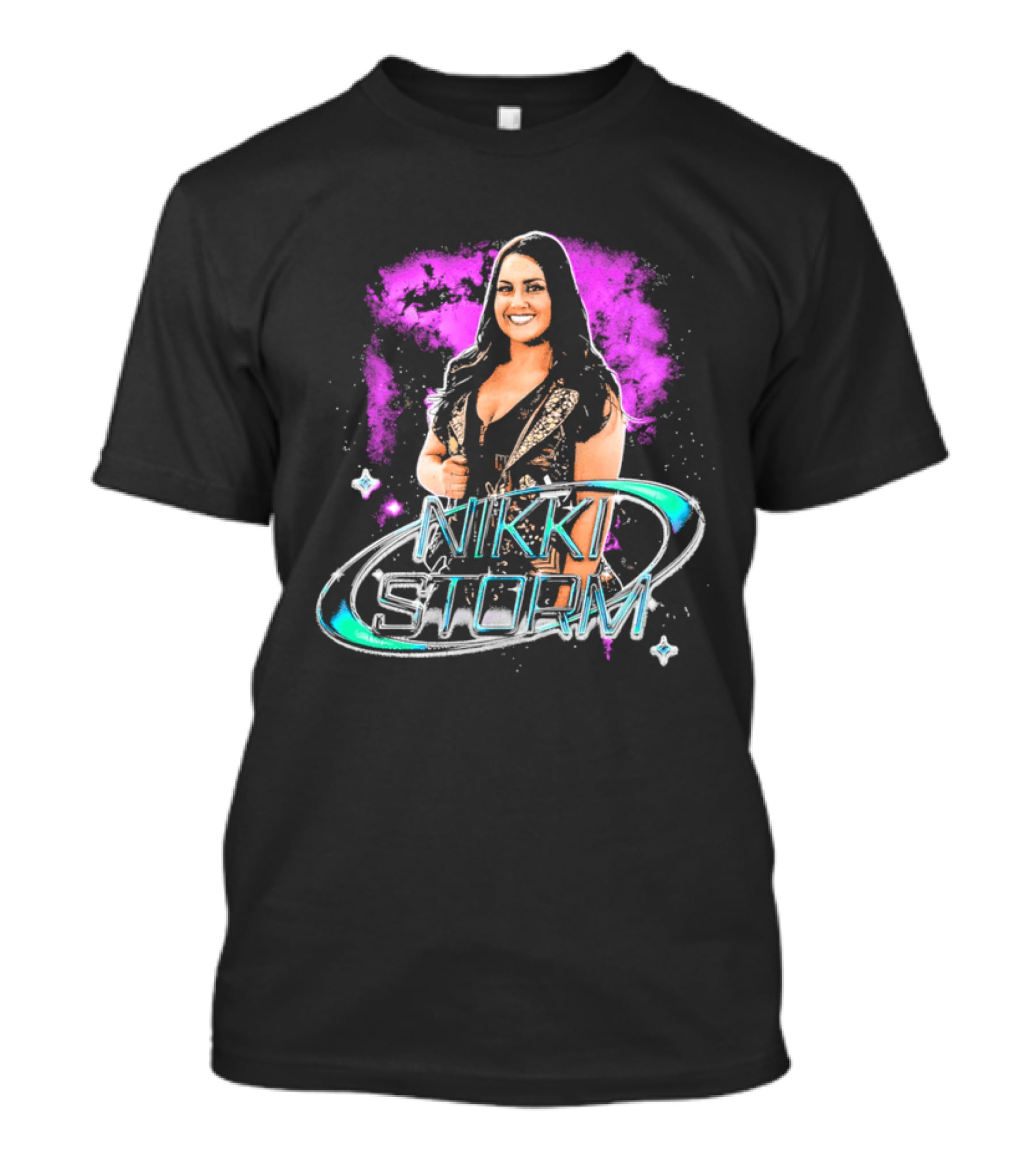 Nikki Storm Wrestling Pink And Teal Comic T-Shirt