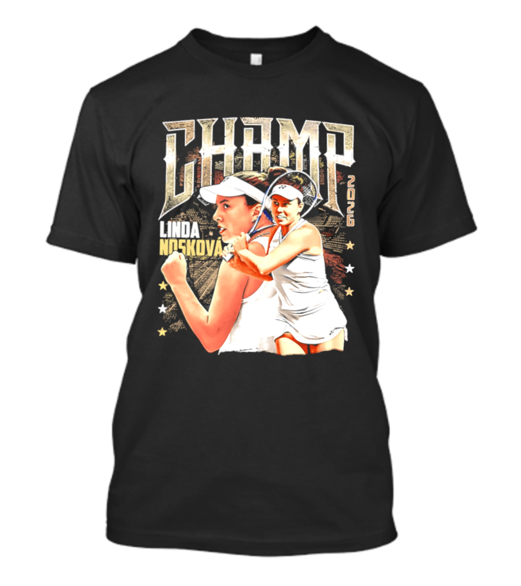 Linda Noskova Wimbledon 2026 Champ Bold Tennis Celebration T-Shirt