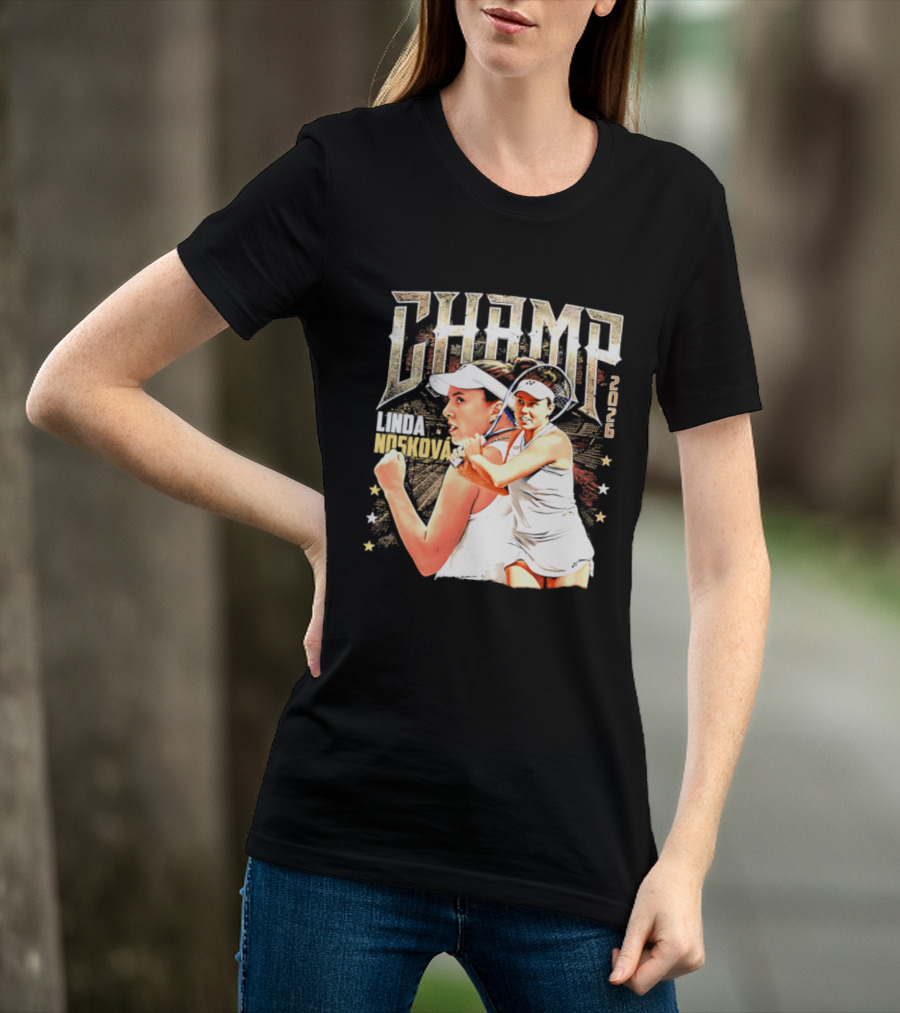 Linda Noskova Wimbledon 2026 Champ Bold Tennis Celebration T-Shirt