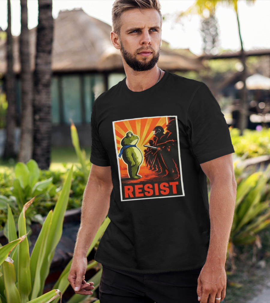 Resist Portland Frog 2025 Anti Fascism Protest Art With Frog And Riot Police T-Shirt