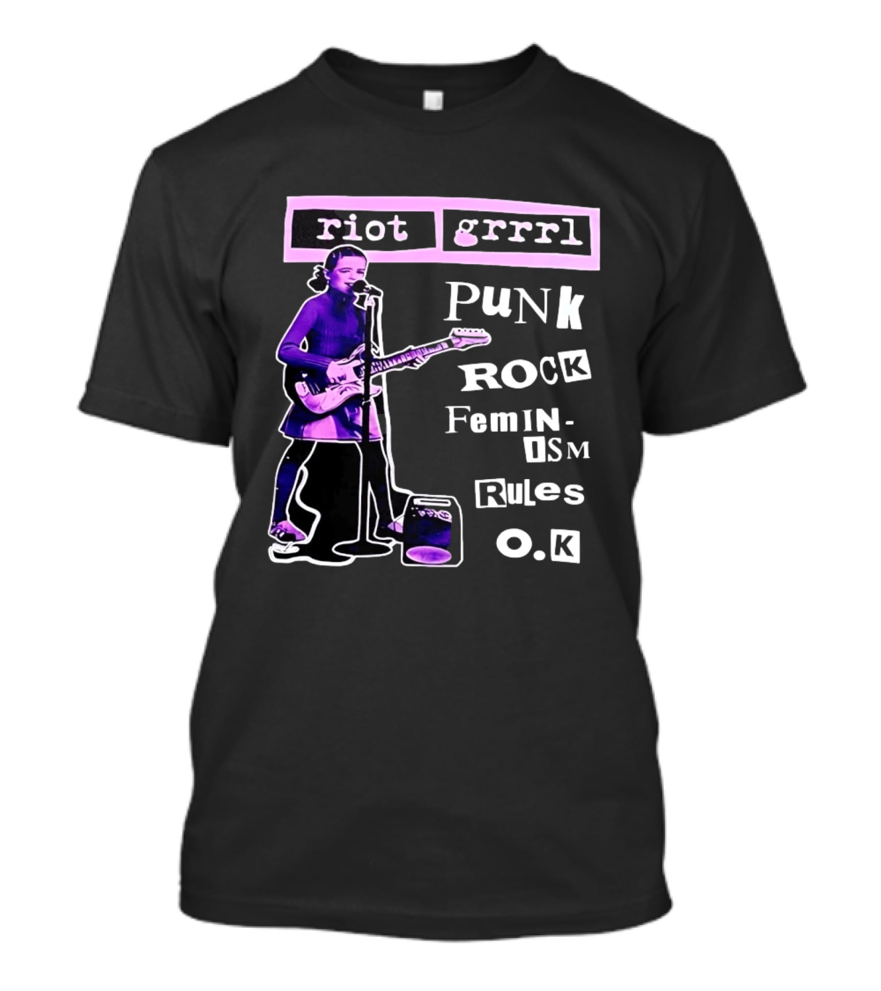 Riot Grrrl Punk Rock Feminism Rules OK T-Shirt