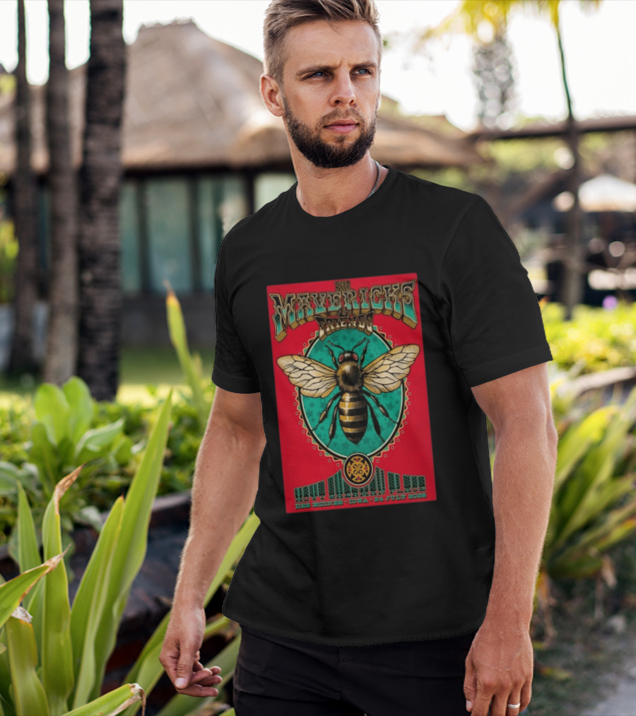 The Mavericks And Friends Hoyt Sherman Place Des Moines Iowa July 24 2026 Vintage Concert With Bee Image T-Shirt