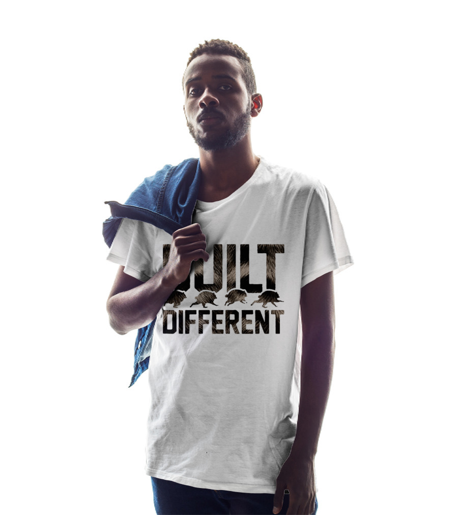 Built Different Jimothy Raccoon Cartoon T-Shirt