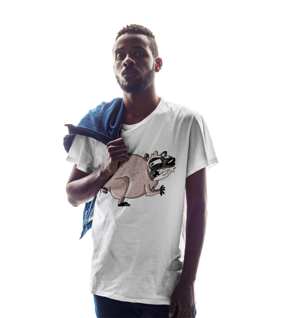 Jimothy Cartoon Raccoon Sticker T-Shirt