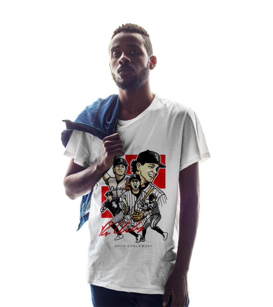 Roch Cholowsky Chicago White Sox Player Artwork Collage T-Shirt