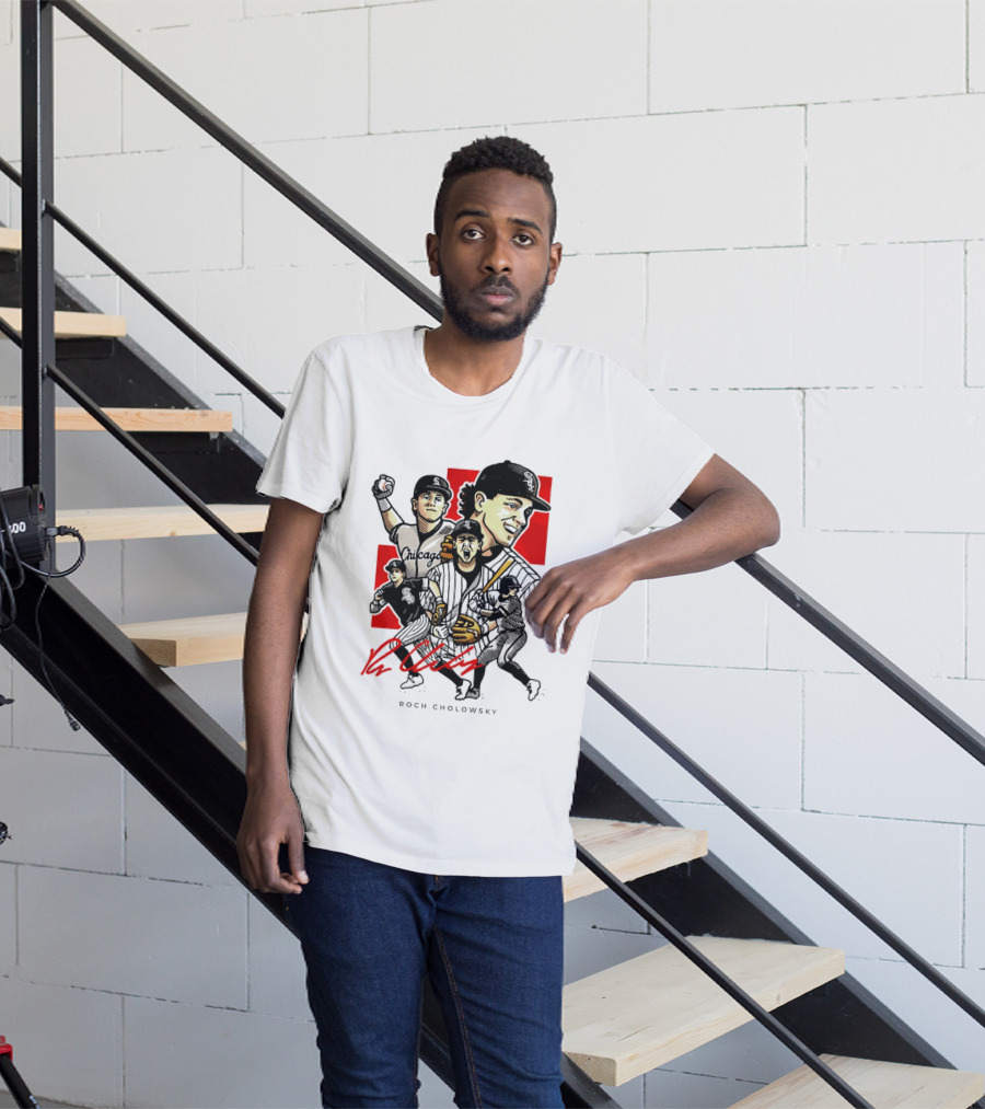 Roch Cholowsky Chicago White Sox Player Artwork Collage T-Shirt