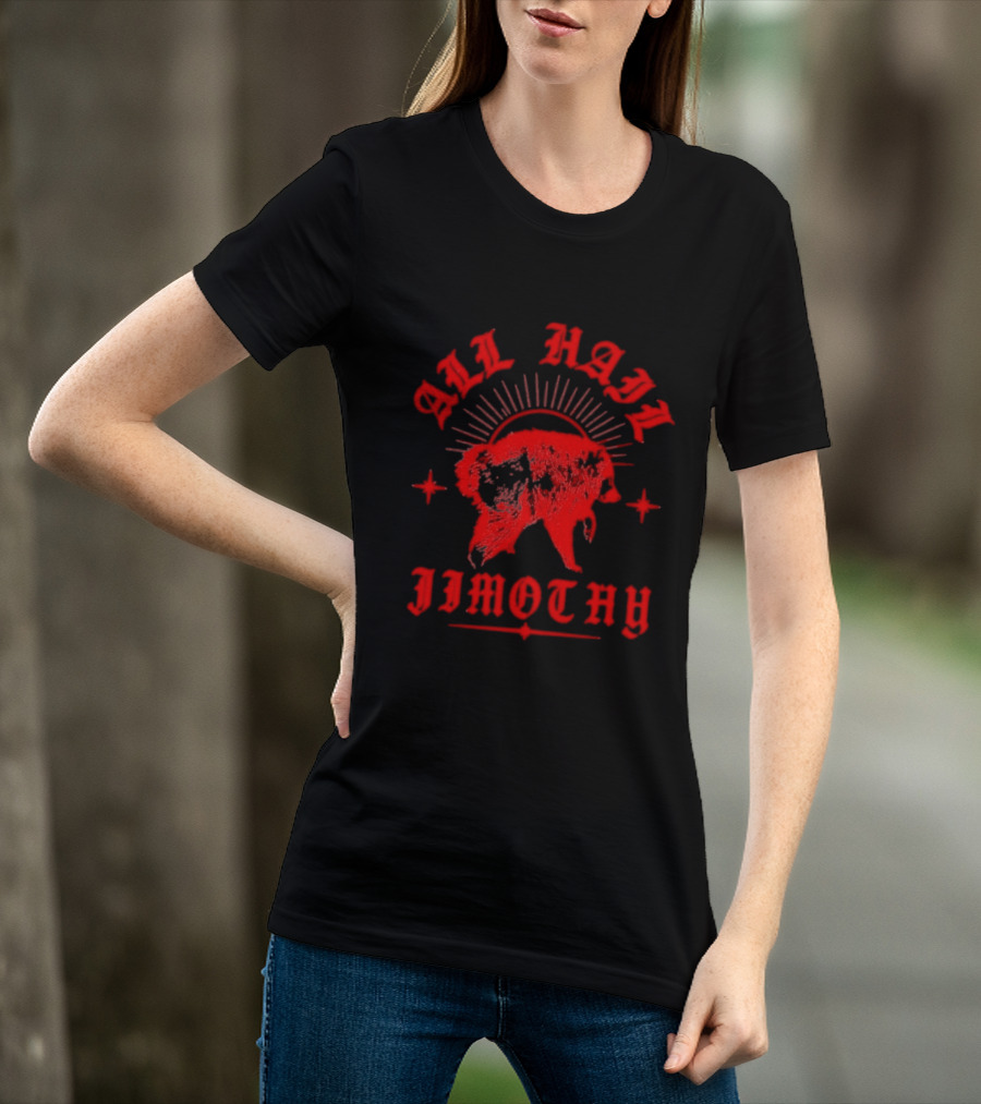 All Hail Jimothy Raccoon Red Starburst Buffalo T-Shirt