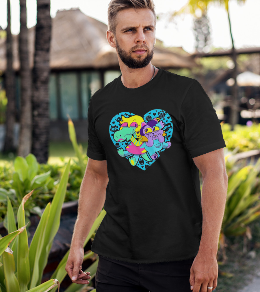 Alphys Mew Mew Heart Art Colorful Character Pair T-Shirt