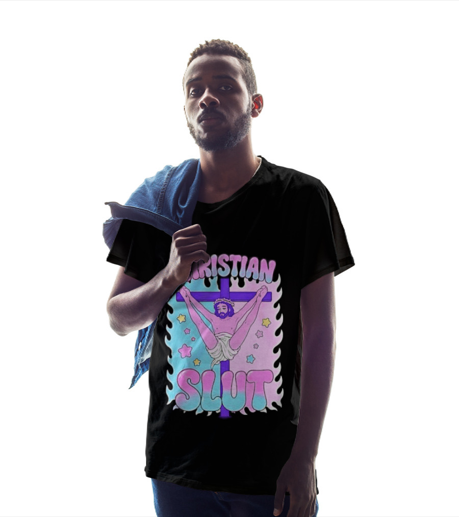 Christian Slut Teen Hearts Jesus Splits Meme T-Shirt