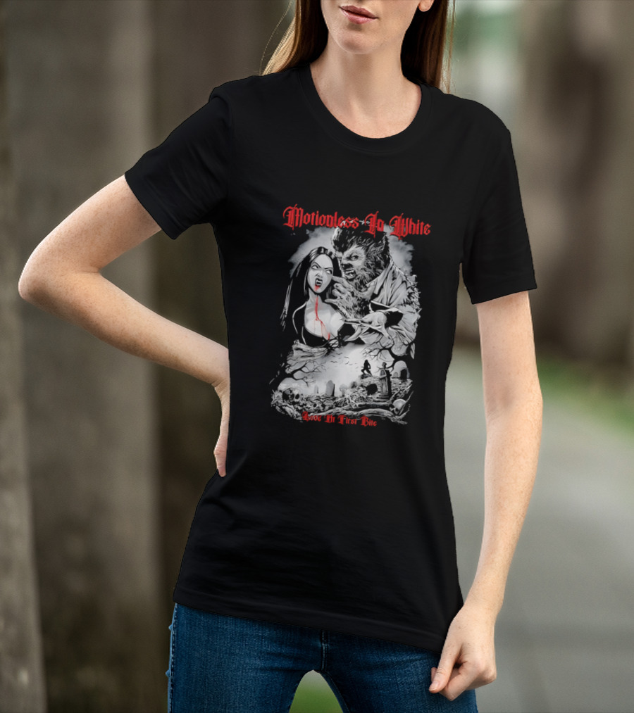 Motionless In White Love At First Bite Vampire And Werewolf Gothic Horror Aesthetic T-Shirt