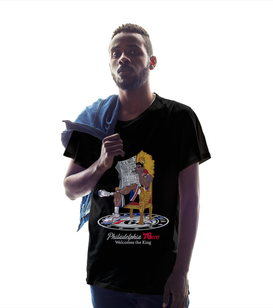 Philadelphia 76ers Welcome The King LeBron James Caricature T-Shirt