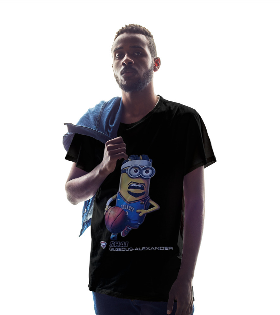 OKC Thunder NBA Shai Gilgeous Alexander Minion Basketball Player T-Shirt