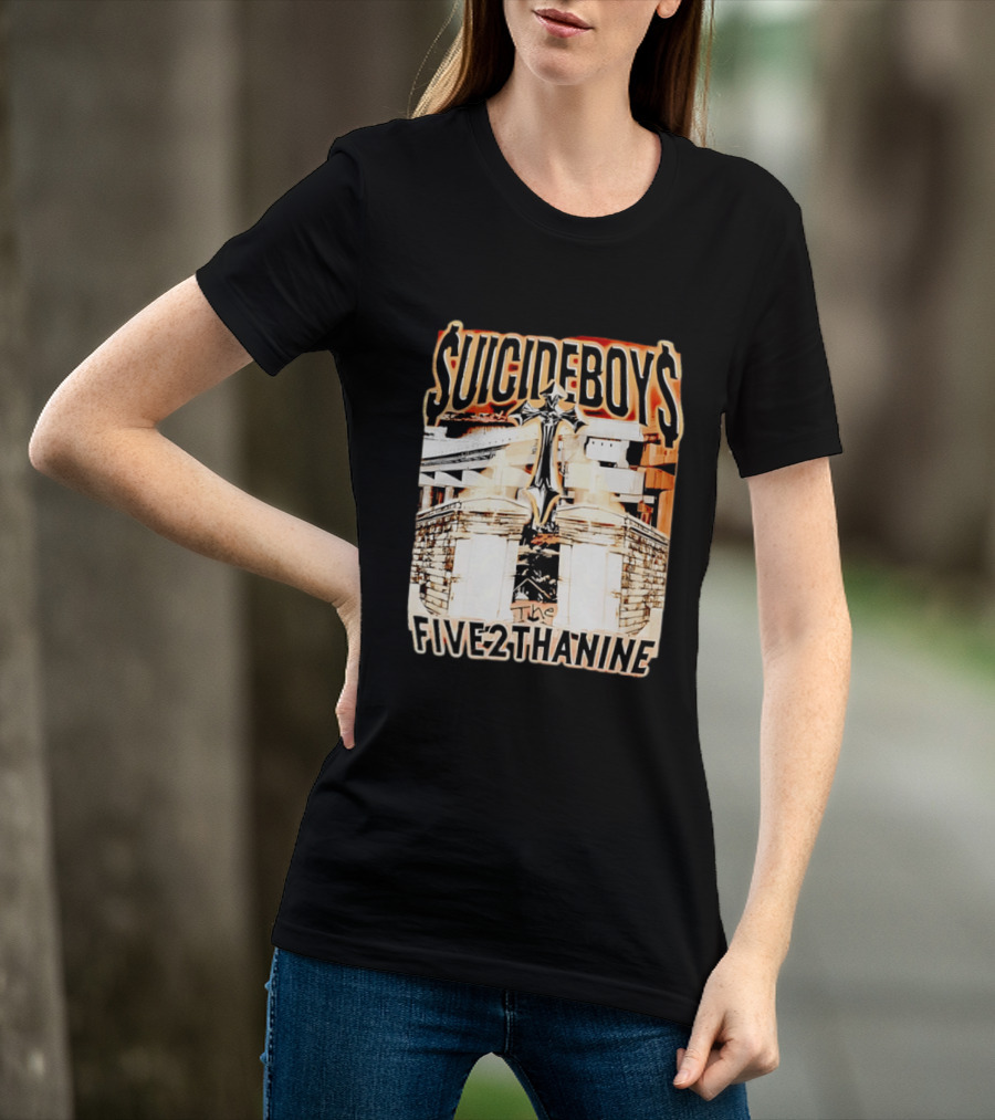 SUICIDEBOYS The Five2thanine Gothic Cross Block Letters T-Shirt