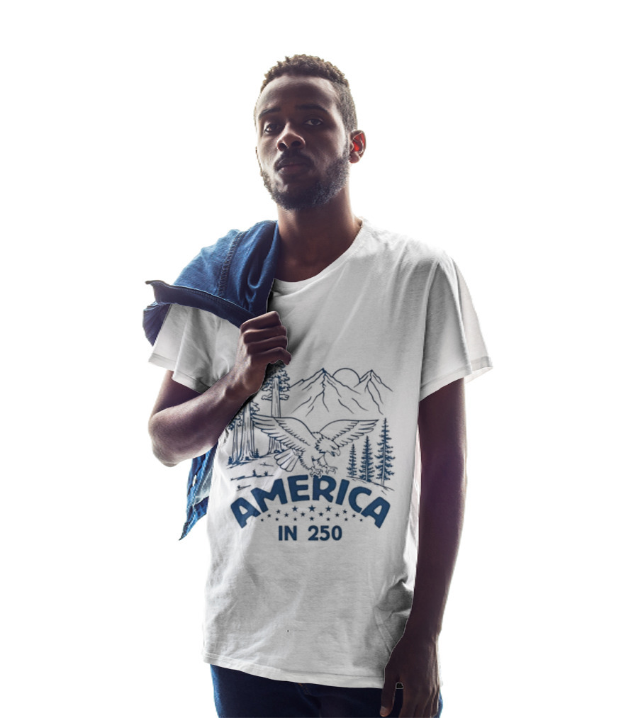 America In 250 Eagle Mountains Trees Nature T-Shirt