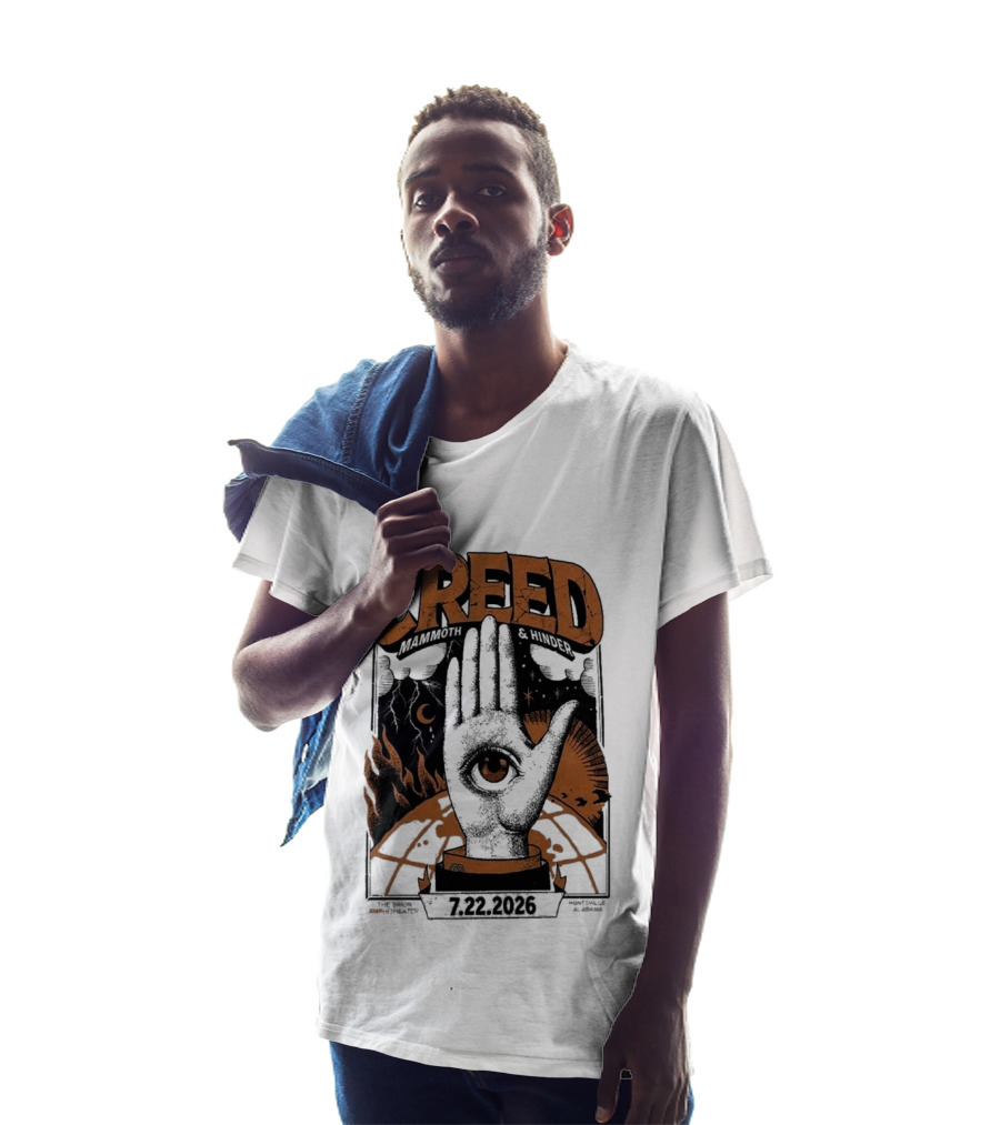 Creed Huntsville Alabama 2026 Event Orion Amphitheater July 22 Eye In Hand T-Shirt