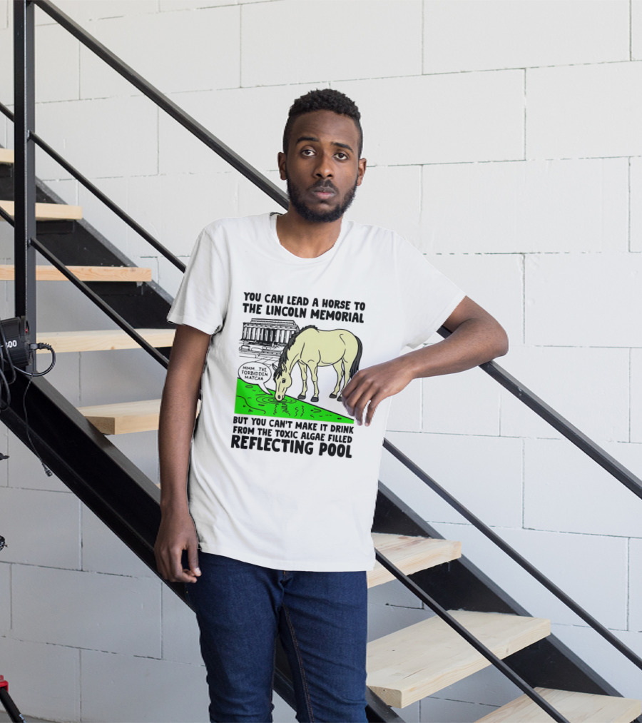 You Can Lead A Horse To The Lincoln Memorial Nnmm This Forbidden Matcha Toxic Algae Filled Reflecting Pool T-Shirt