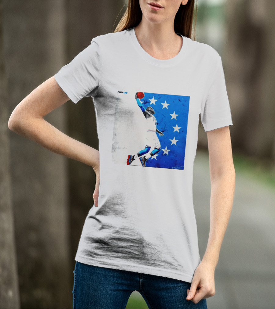 LeBron James Philadelphia 76ers Finish Line Stars Basketball Dunk T-Shirt