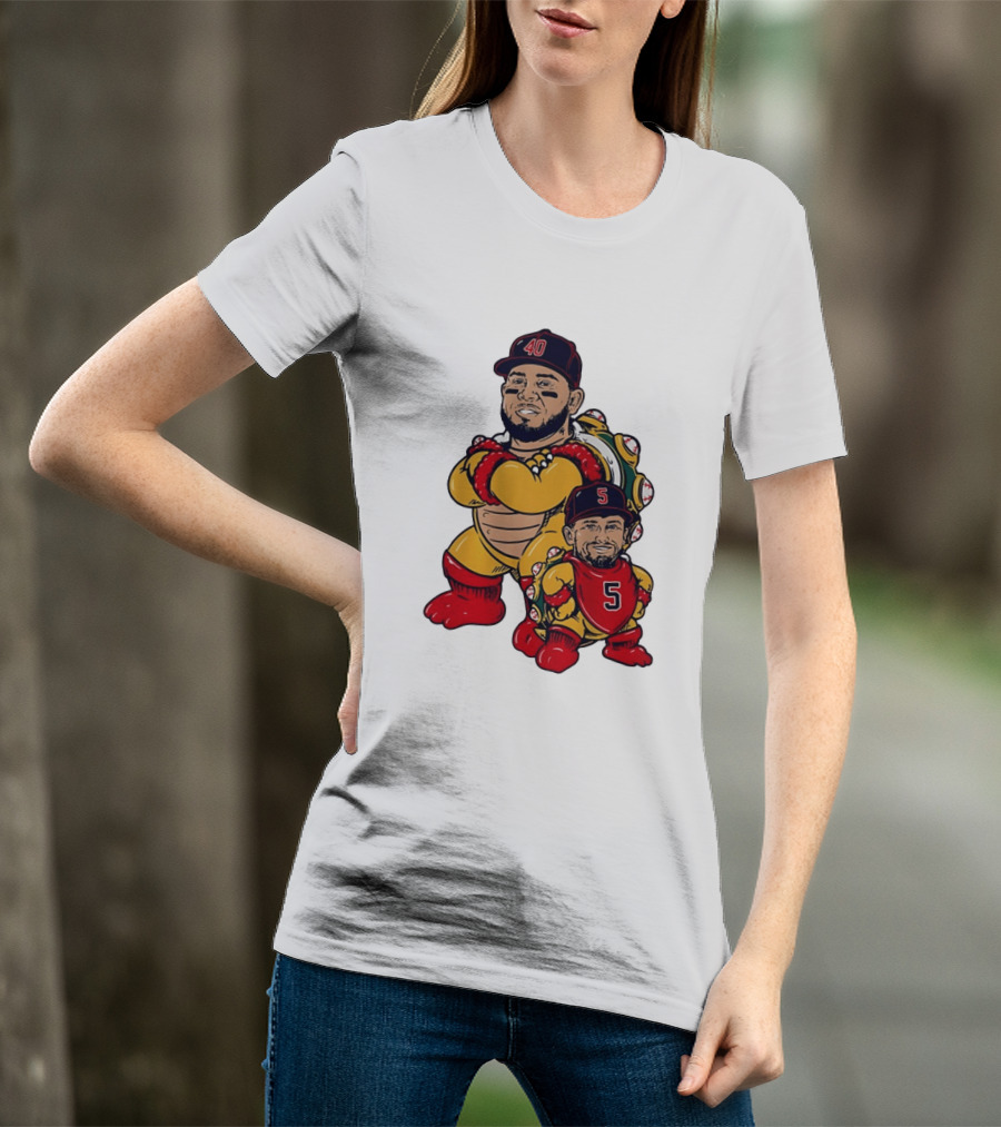 Bowser And Mini Bowser Willson Contreras Caleb Durbin Boston Red Sox T-Shirt