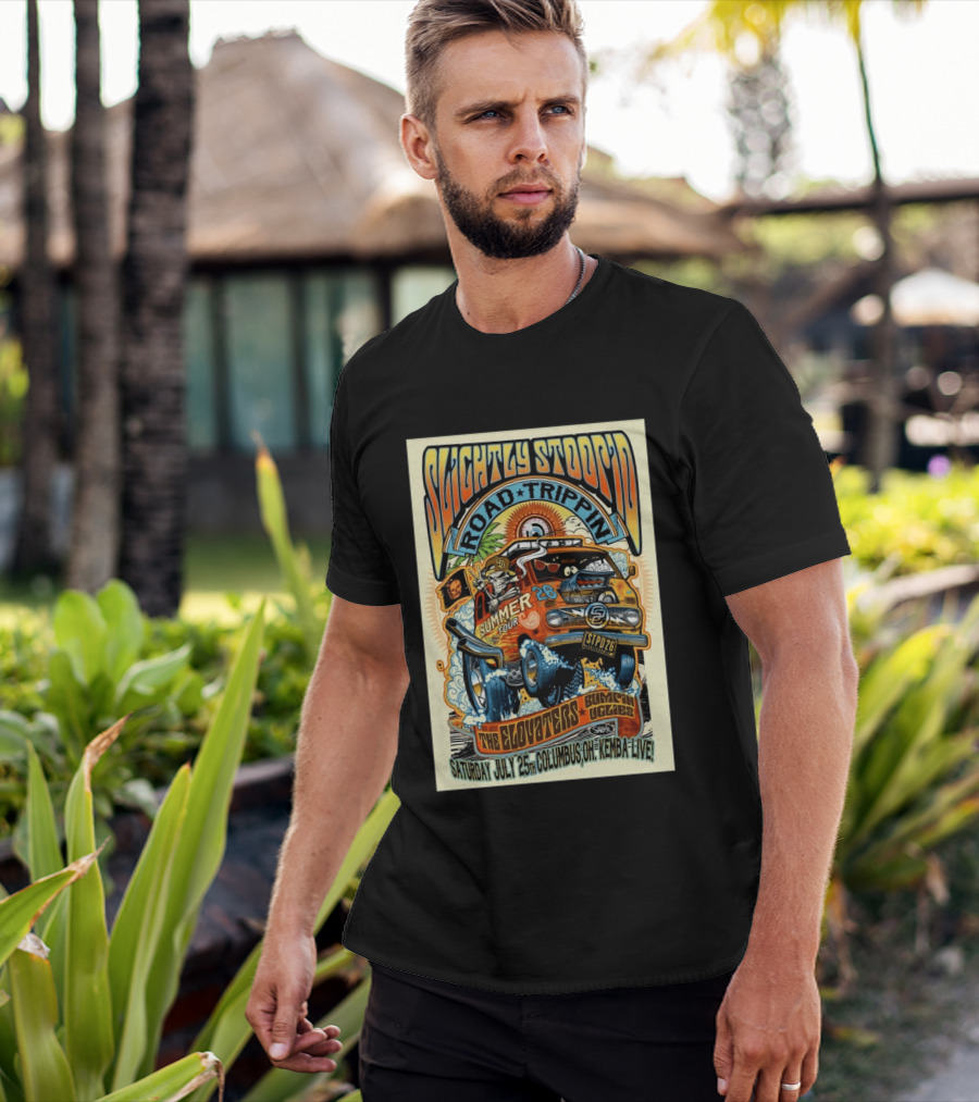 Slightly Stoopid Summer Tour Road Trippin' Columbus OH July 25 2026 Kemba Live The Elovators Bumpin Uglies T-Shirt