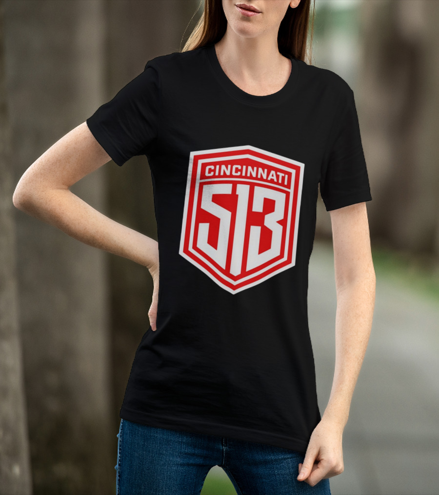 Cincinnati 513 Shield Emblem Area Code T-Shirt