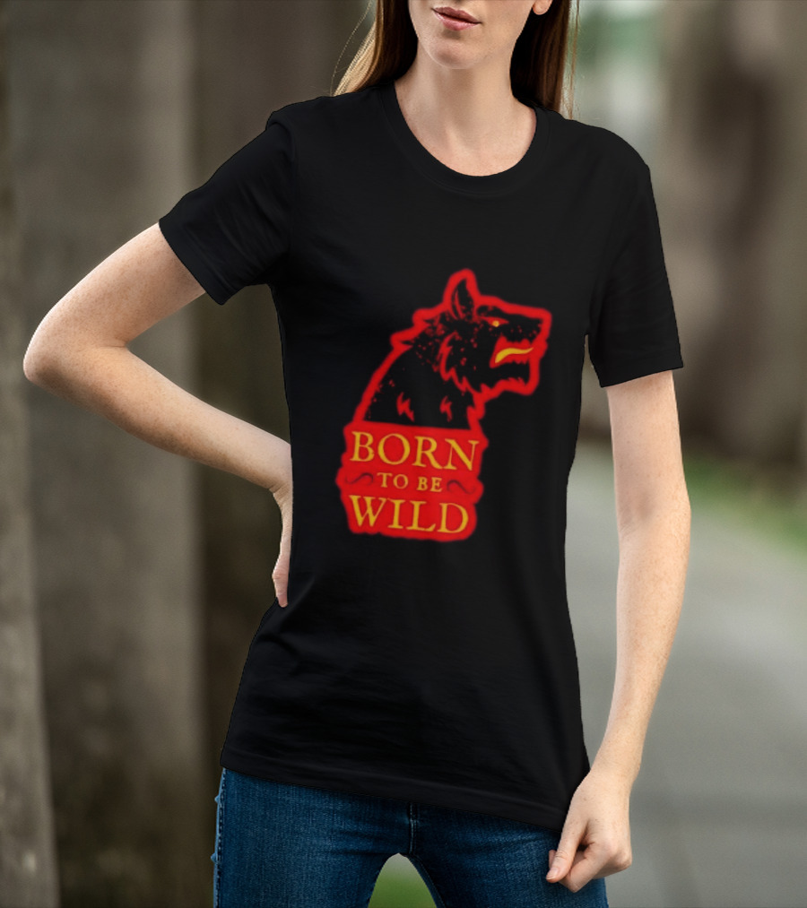 Born To Be Wild Wolf Silhouette Red T-Shirt
