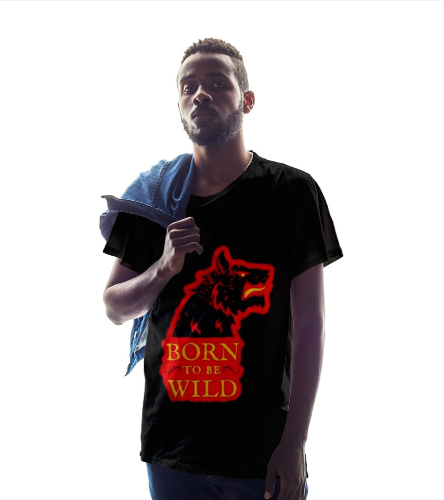 Born To Be Wild Wolf Silhouette Red T-Shirt
