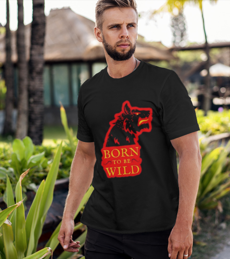 Born To Be Wild Wolf Silhouette Red T-Shirt