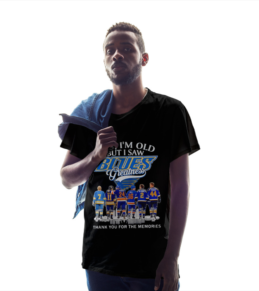 Yes I'm Old But I Saw Blues Greatness Thank You For The Memories St. Louis Legends Sutton Federko Hull McInnis Pronger T-Shirt