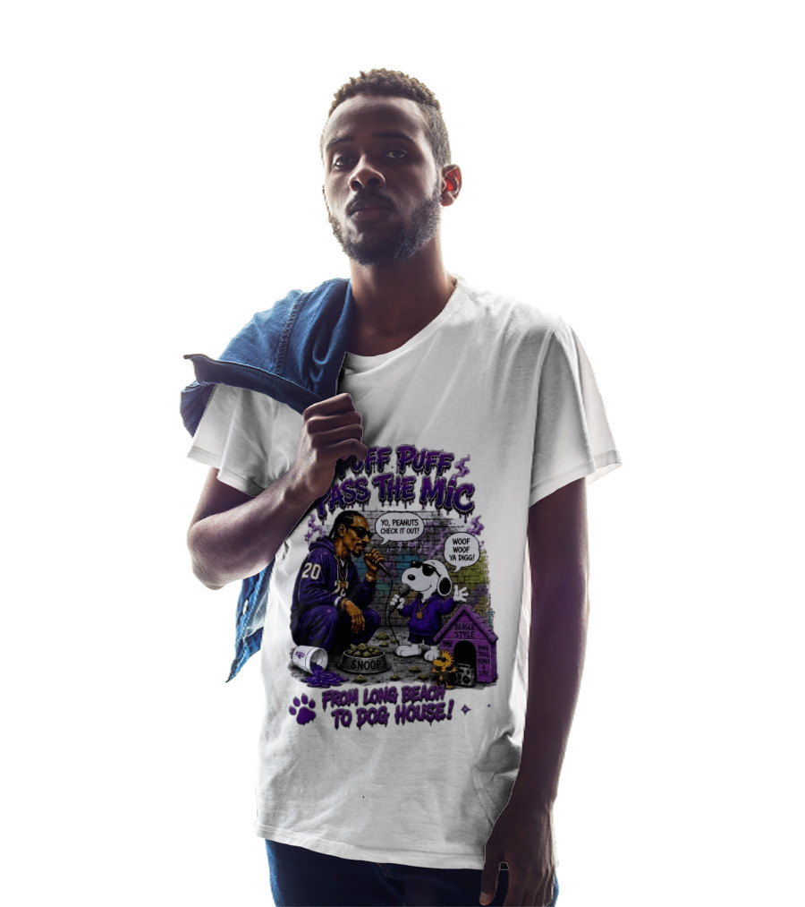 Puff Puff Pass The Mic Snoop Dogg Snoopy Collaboration From Long Beach To Dog House T-Shirt