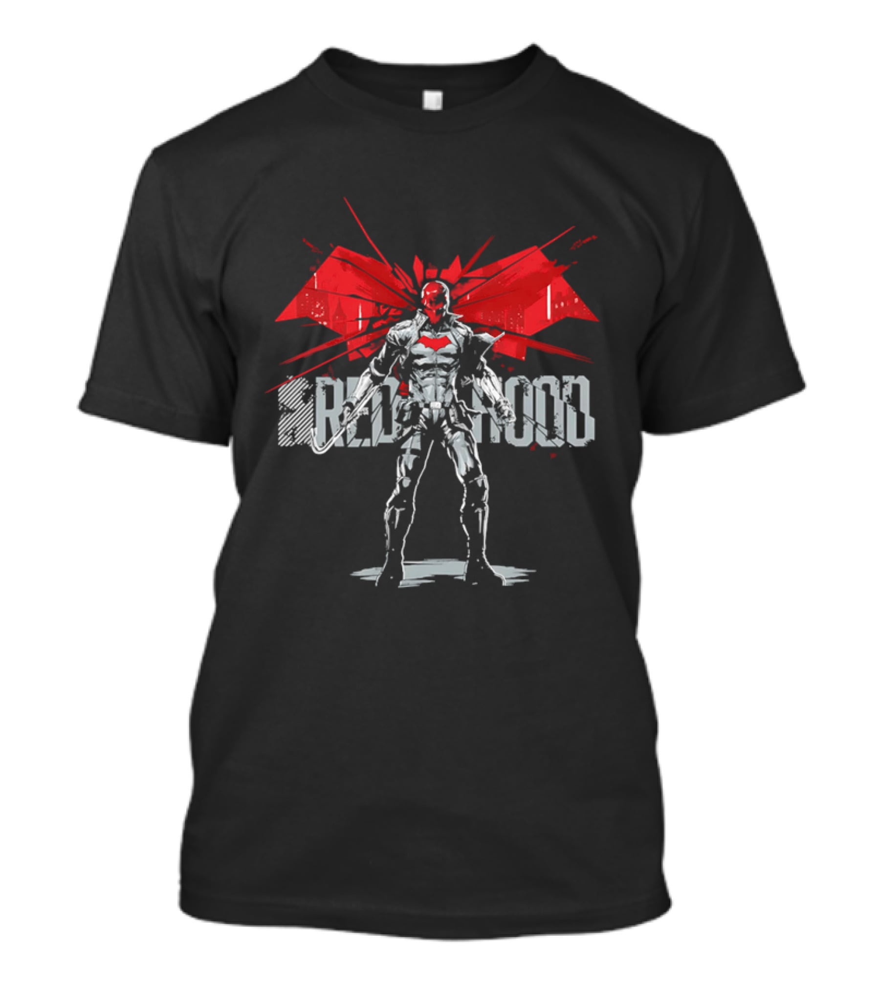 Red Hood Dynamic Vigilante Hero With Red Bat T-Shirt