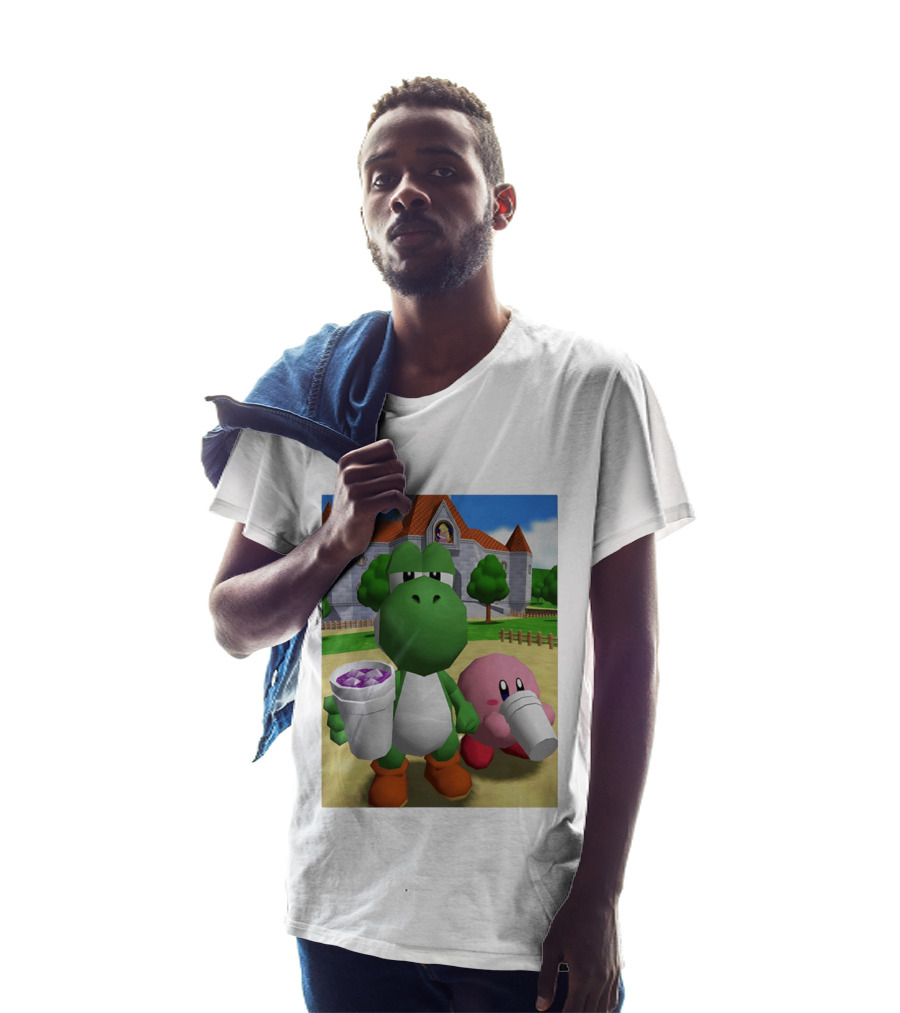 Yoshi Kirby Lean Purple Drink Castle Scene T-Shirt