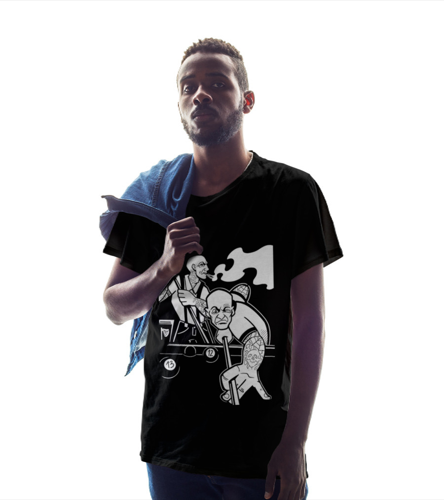 13 12 Tattooed Billiard Players Smoking Pool Game T-Shirt