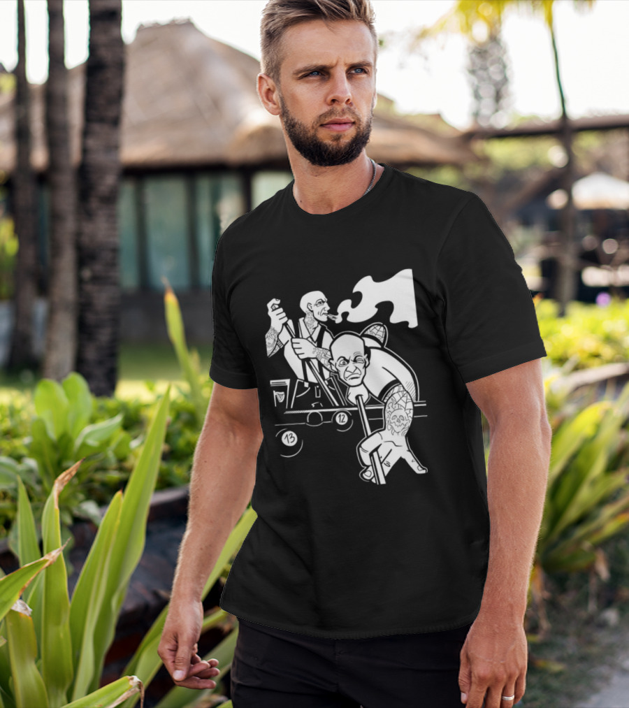 13 12 Tattooed Billiard Players Smoking Pool Game T-Shirt