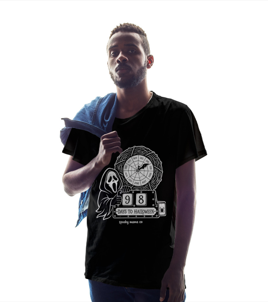 Halloween Countdown 98 Days Ghostface Horror Calendar Spooky Mama Co T-Shirt