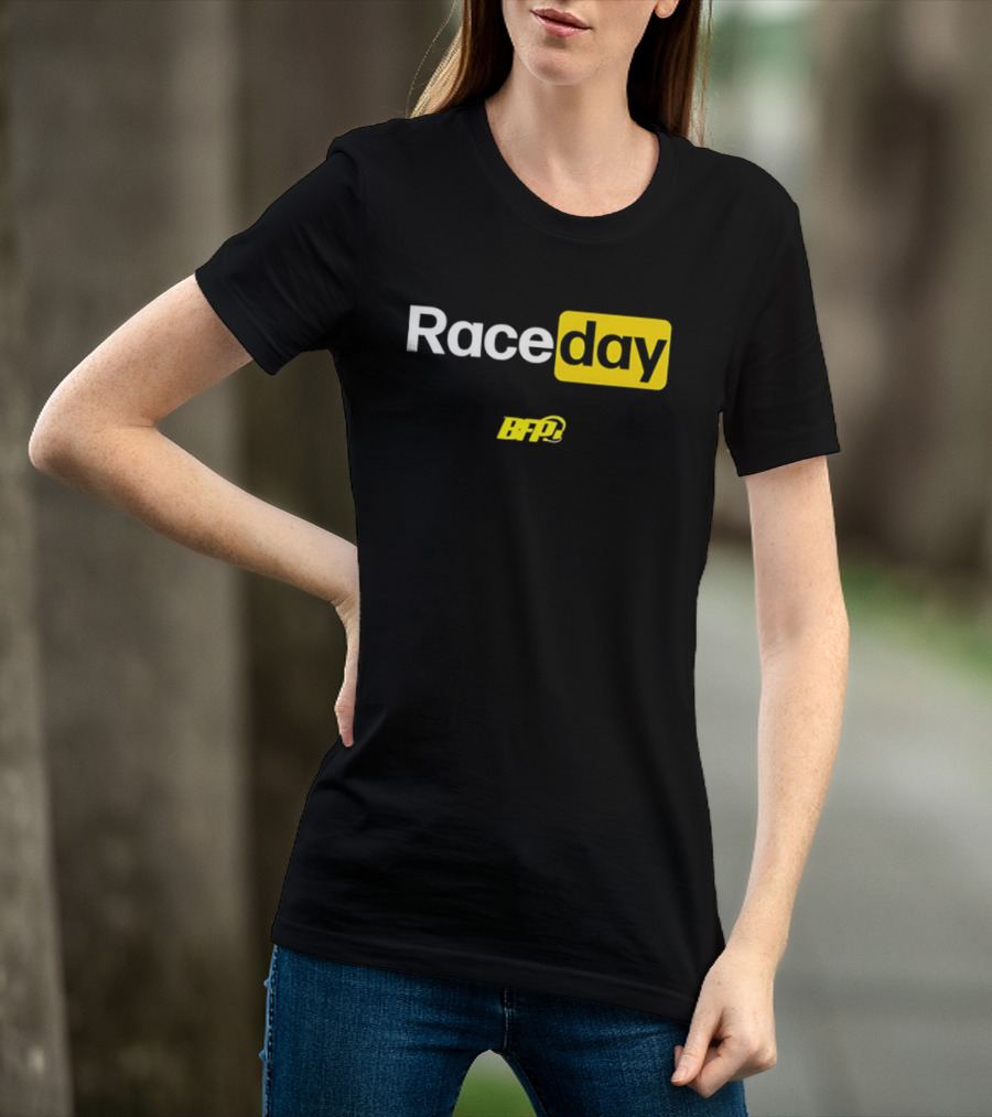 BFP Raceday Bold White Yellow Racing T-Shirt