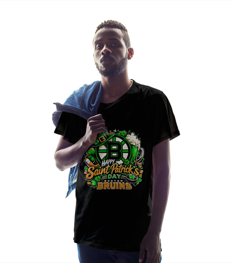 Boston Bruins St. Patrick's Day 2026 Celebration Hockey Team Florals T-Shirt