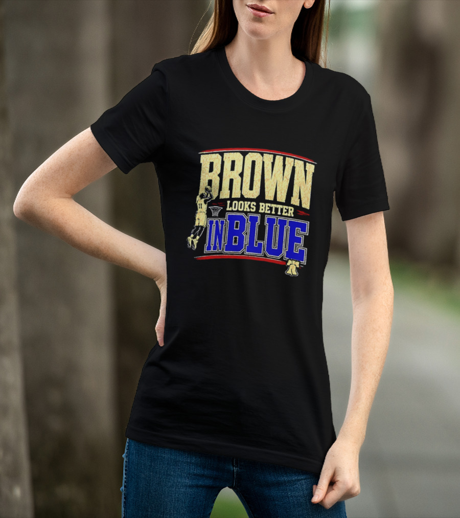 Brown Looks Better In Blue Basketball Dunk T-Shirt