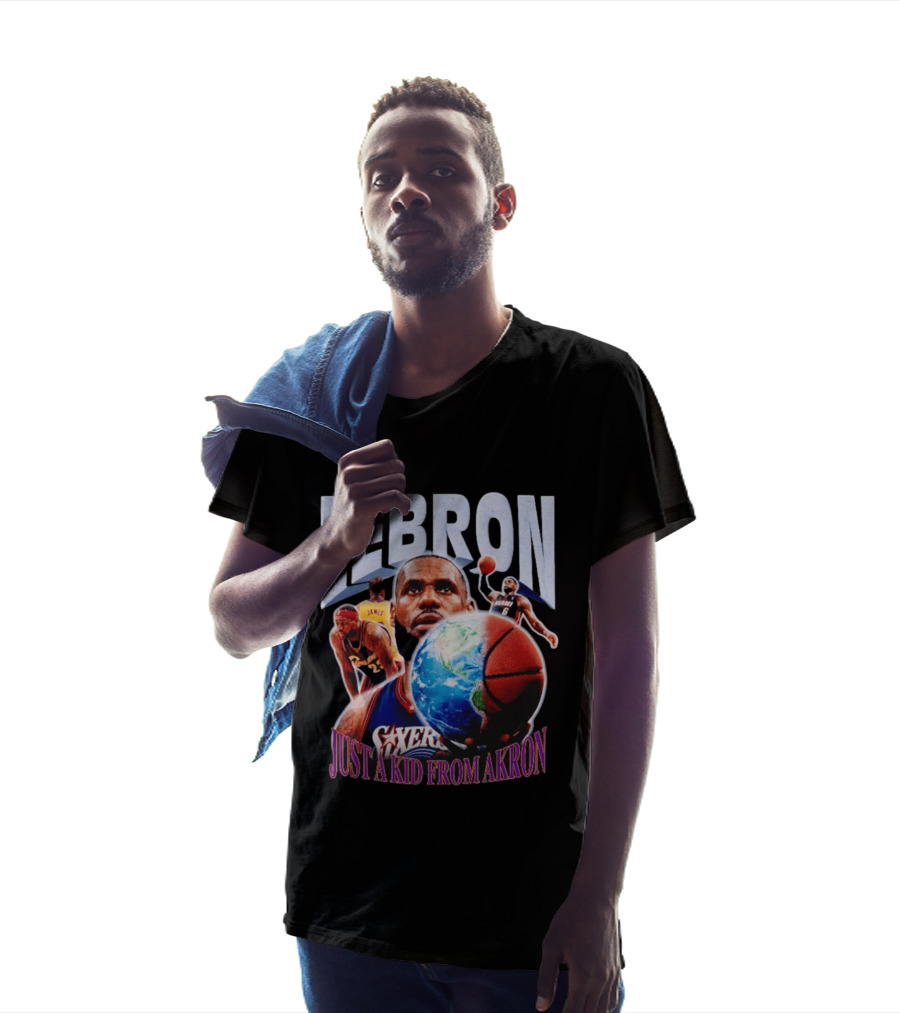 LeBron James Just A Kid From Akron Philadelphia 76ers T-Shirt