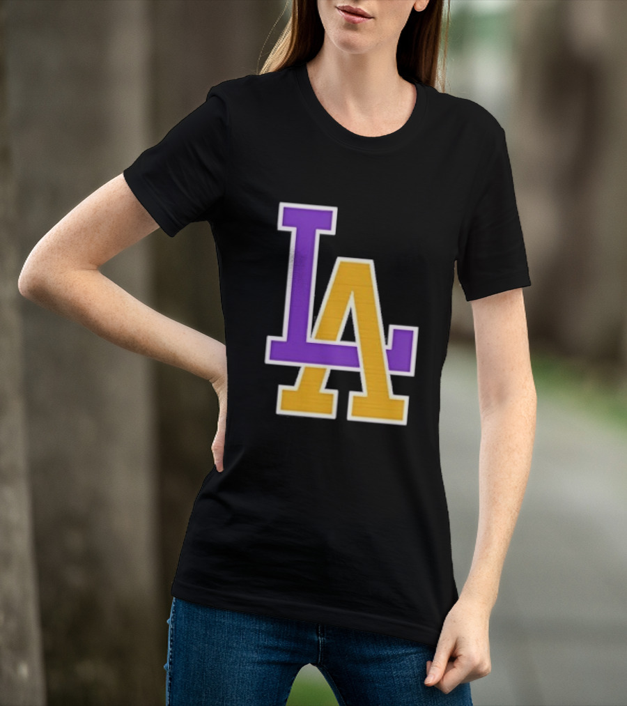 Los Angeles Lakers Purple Gold LA T-Shirt