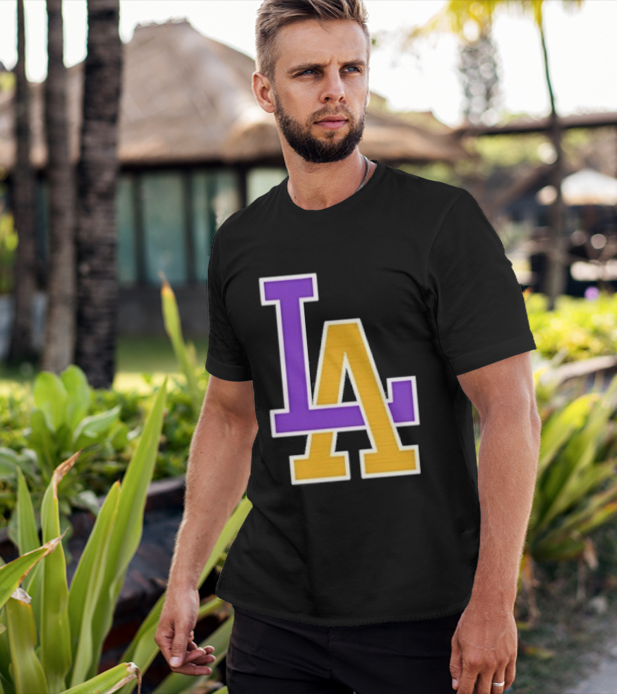 Los Angeles Lakers Purple Gold LA T-Shirt