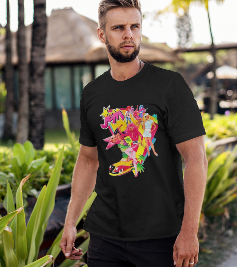 Jem 80s Cartoon Band Pop Music Star Singer Fashion Aesthetic Retro Characters T-Shirt