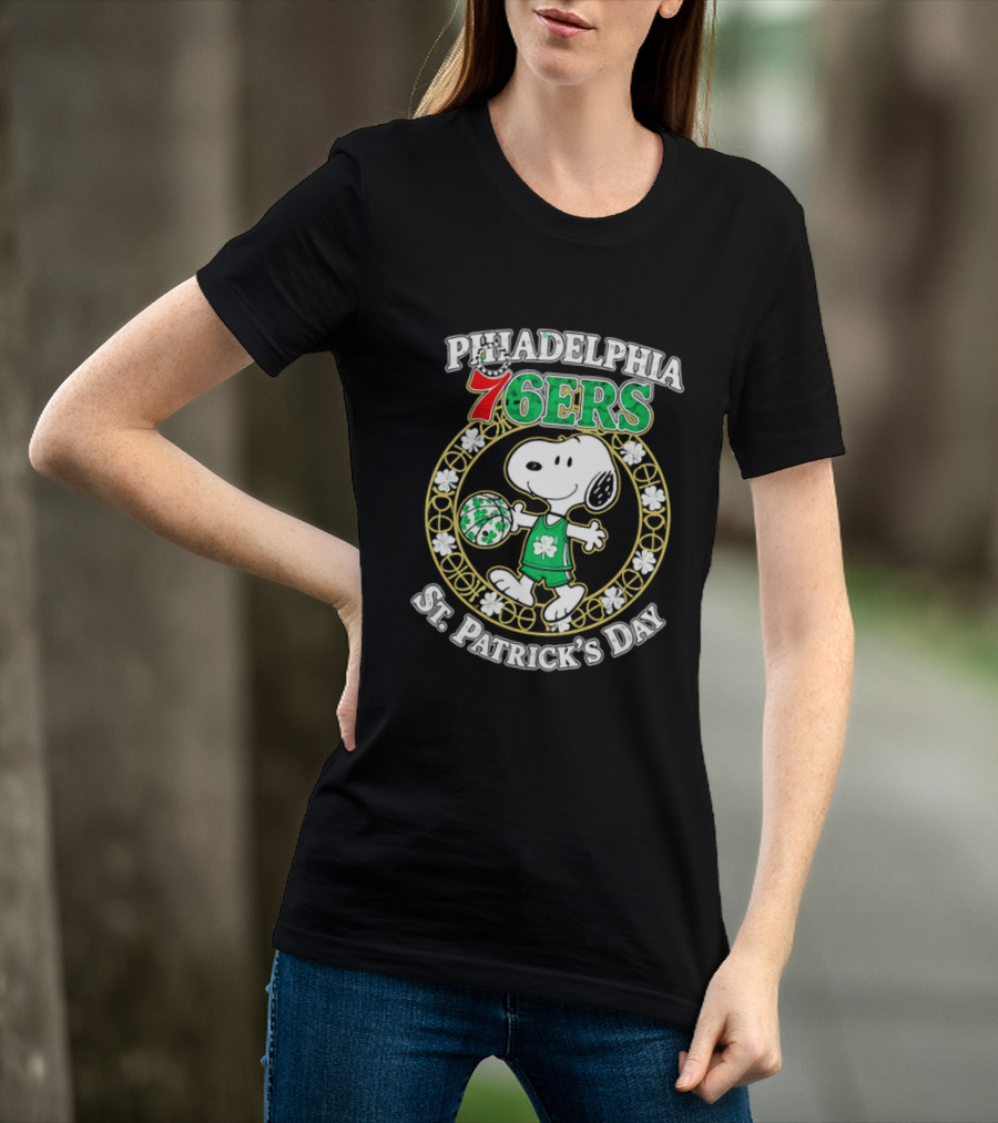 Philadelphia 76ers Snoopy St Patrick's Day Holiday 2026 T-Shirt