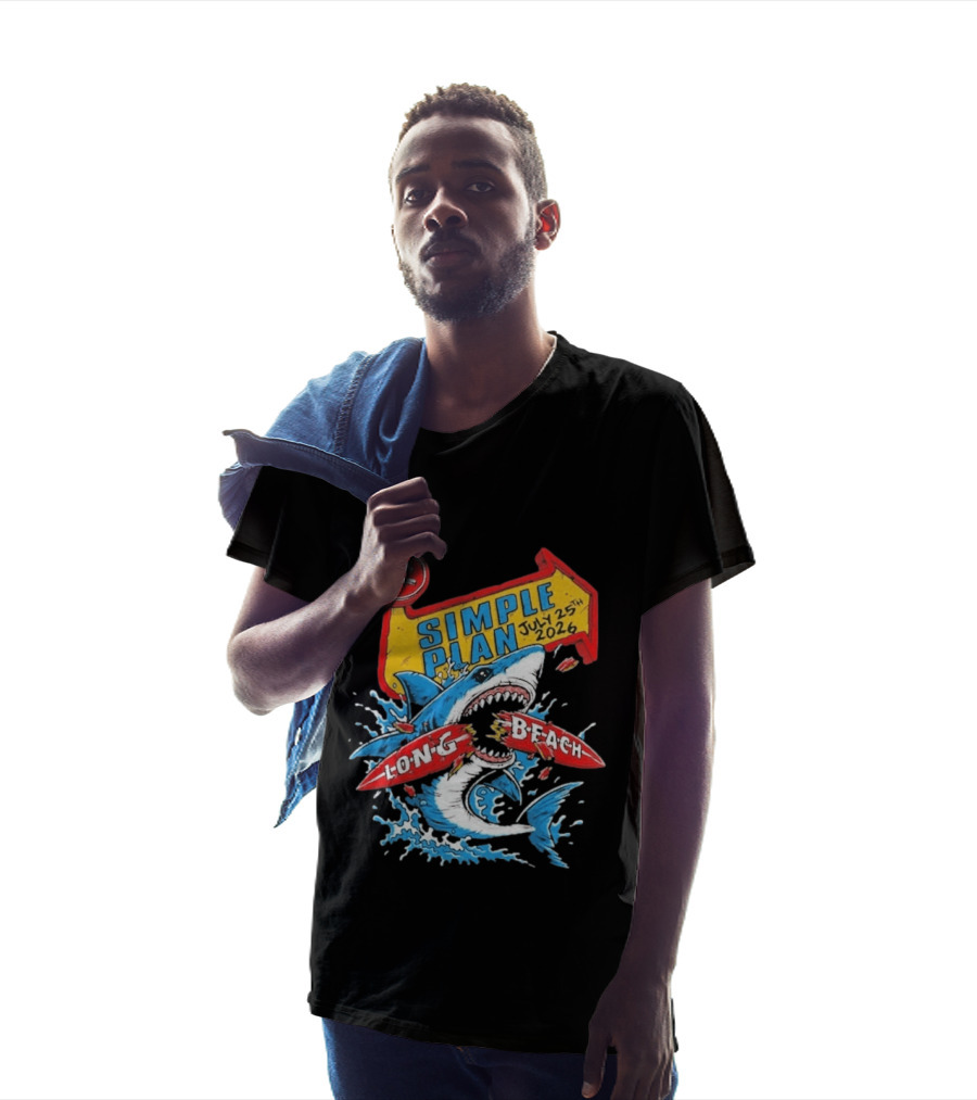 Simple Plan Shark Long Beach July 25 2026 T-Shirt