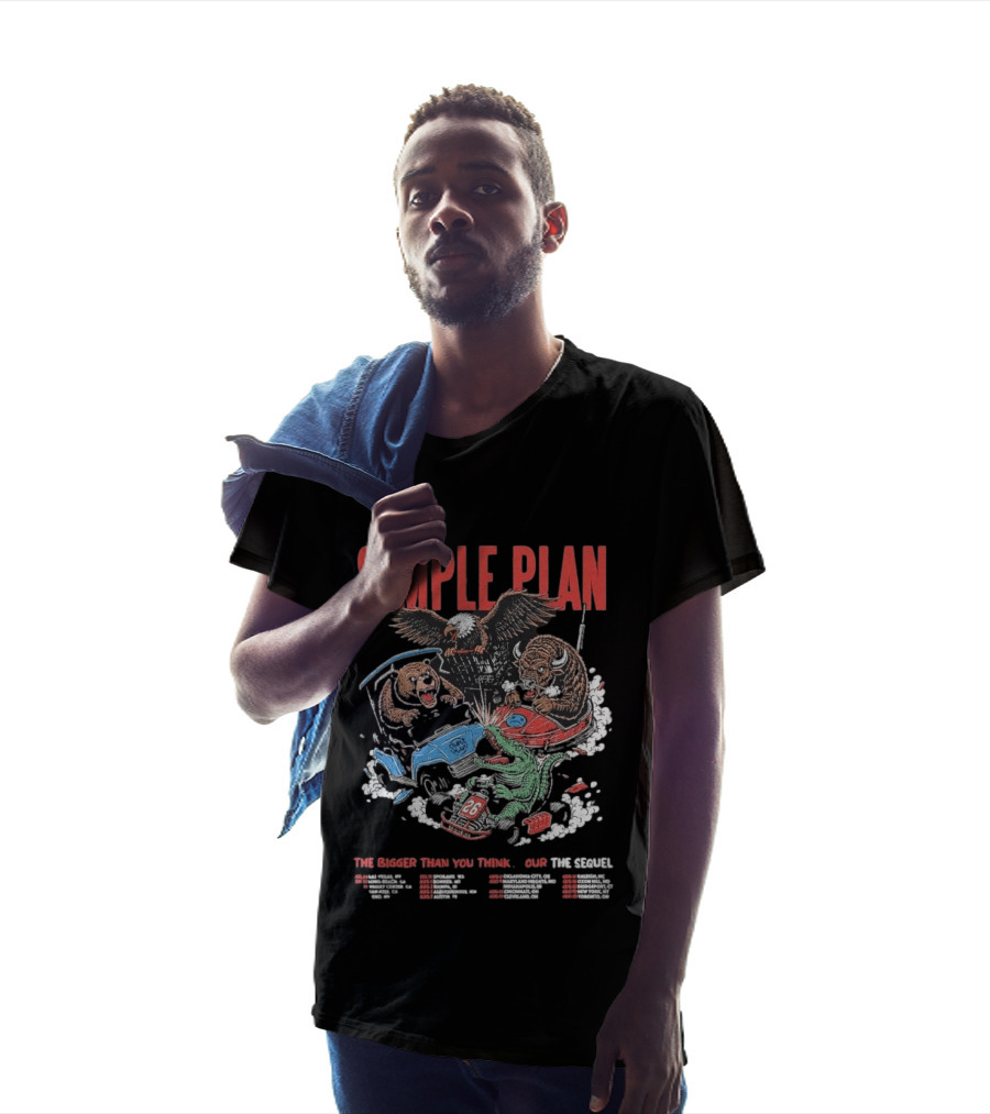 Simple Plan The Bigger Than You Think Tour 2026 Dates The Sequel Animals And Car Racing T-Shirt