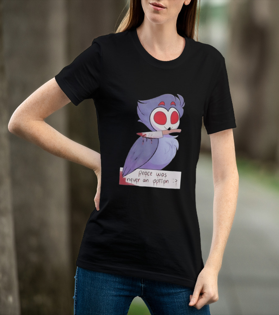 Stolas Helluva Boss Peace Was Never An Option Owl With Knife T-Shirt