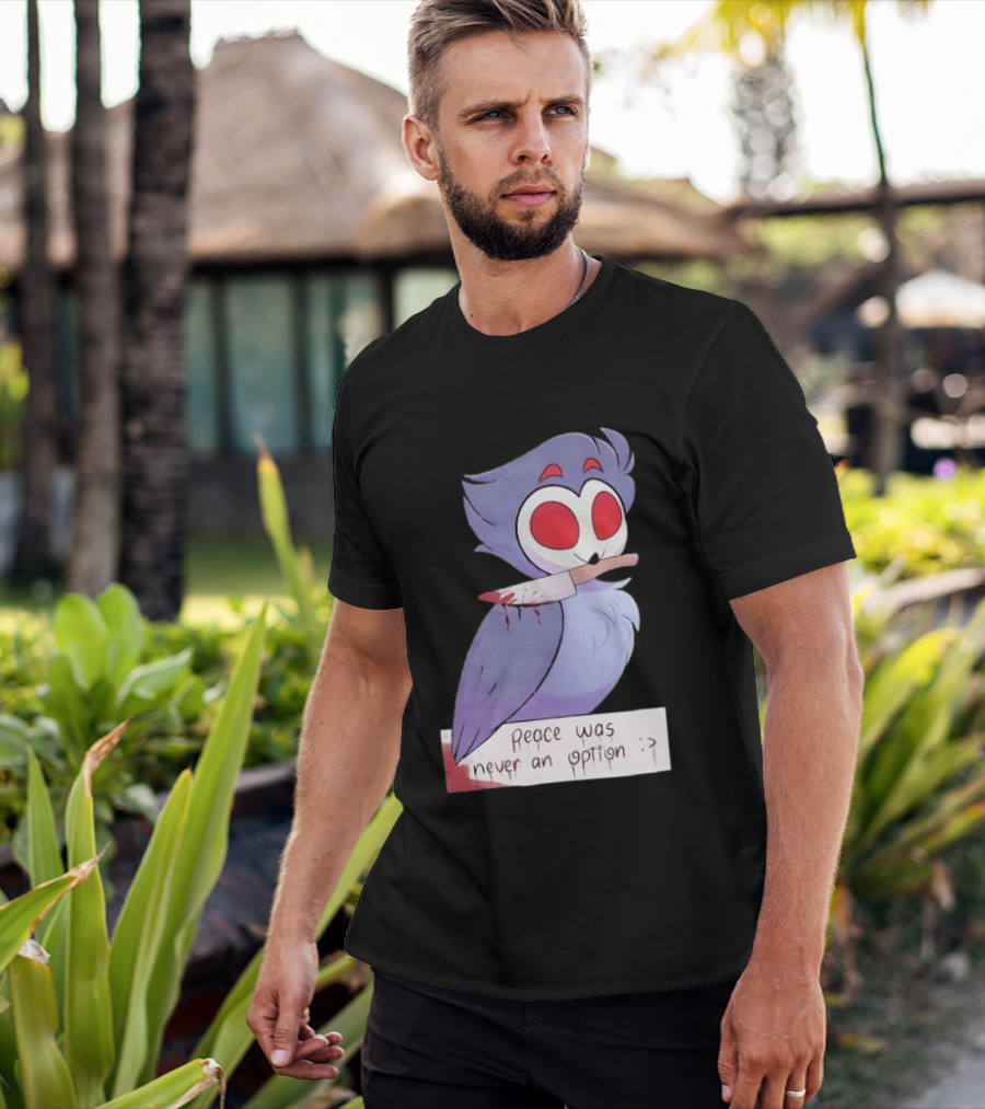Stolas Helluva Boss Peace Was Never An Option Owl With Knife T-Shirt