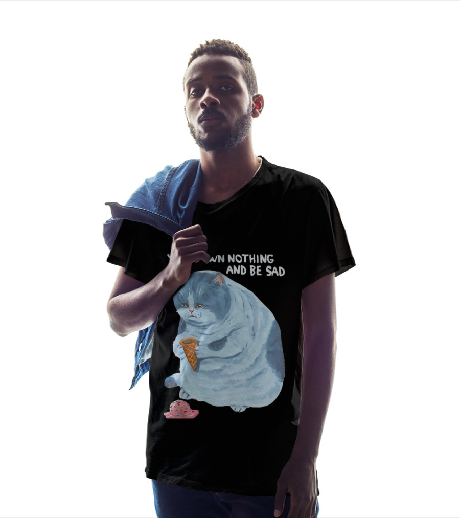 You'll Own Nothing And Be Sad Cat Holding Ice Cream Cone T-Shirt