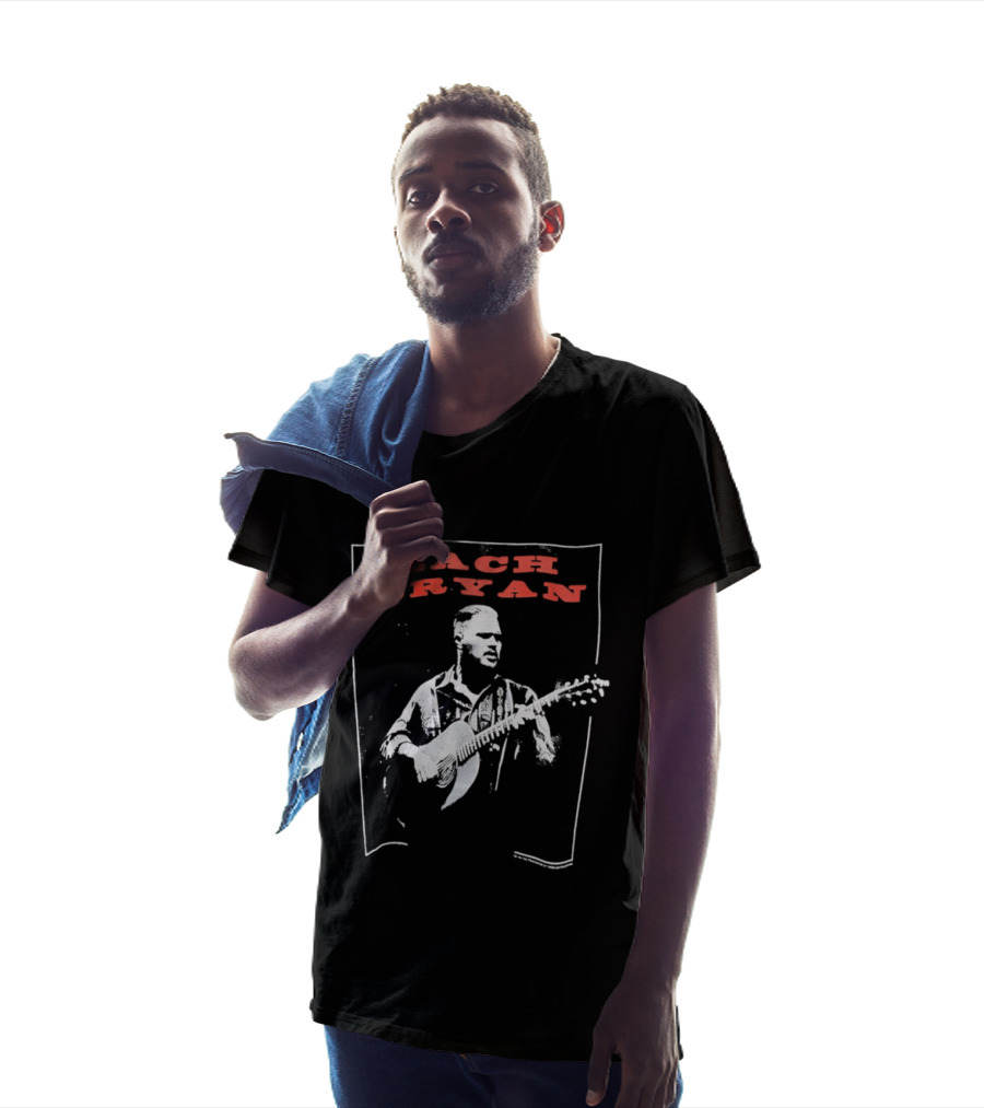 Zach Bryan Guitar Performance Black And White T-Shirt