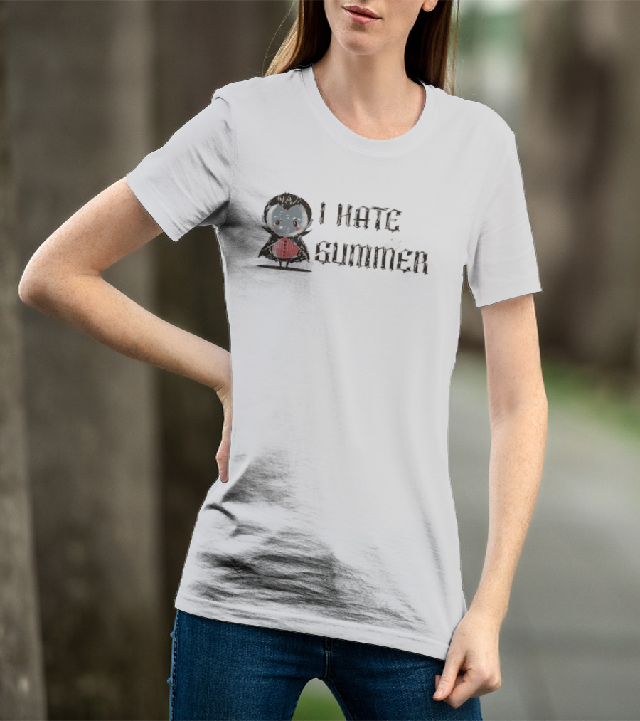 Dracula I Hate Summer Cute Vampire Comic T-Shirt